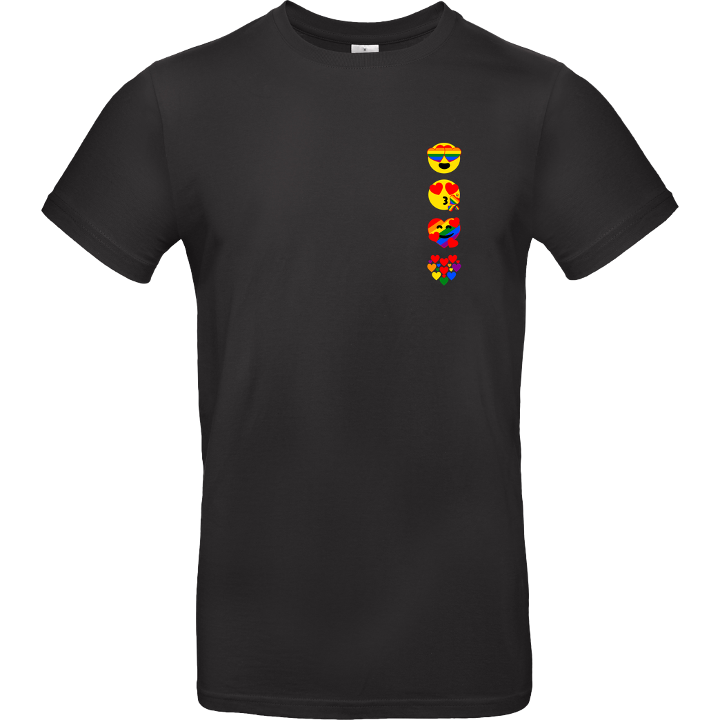 Jelly Pixels Emoji Pride T-Shirt B&C EXACT 190 - Black