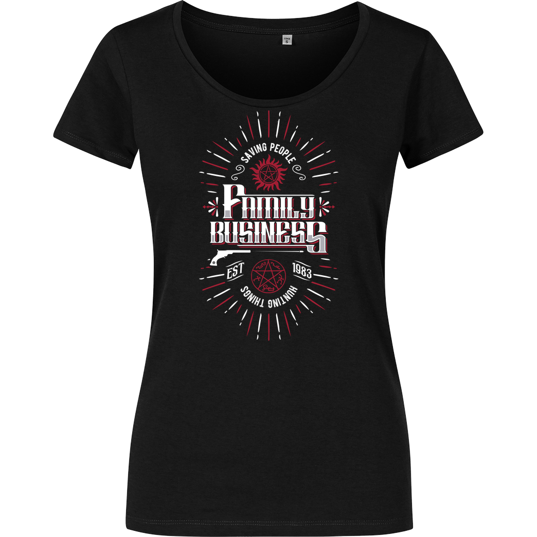 AlundrART Family Business T-Shirt Girlshirt schwarz