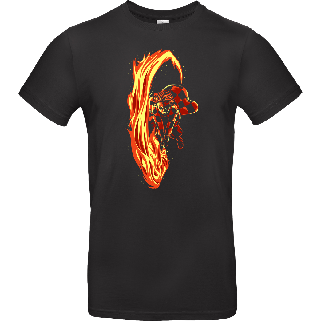 Albertocubatas Fire Katana T-Shirt B&C EXACT 190 - Black