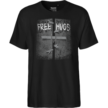 Free hugs inside Fairtrade T-Shirt - black