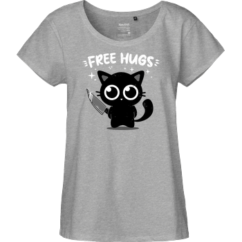 Free Kitty Hugs Fairtrade Loose Fit Girlie - heather grey