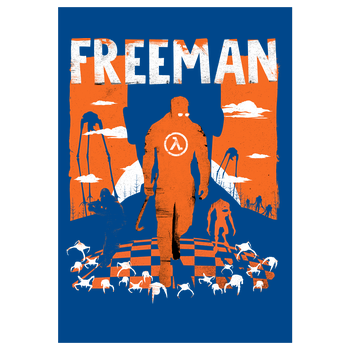 Free Man Art Print blue