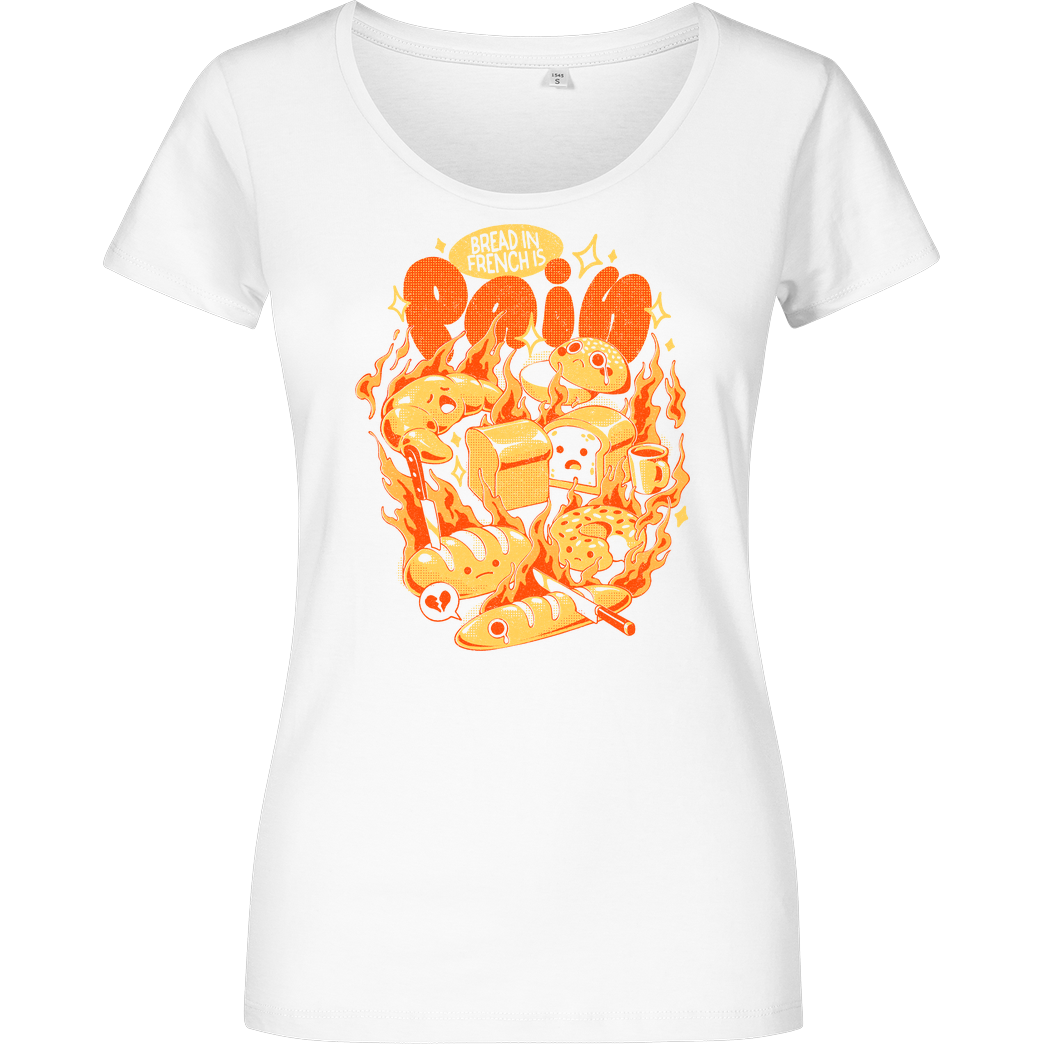 Ilustrata French Bread T-Shirt Girlshirt weiss
