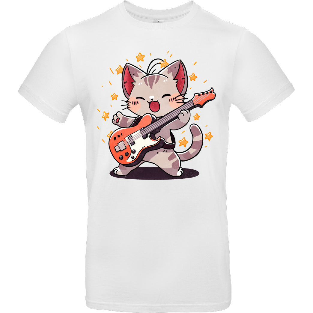 Fanfreak Furr-ever Rocking Cat T-Shirt B&C EXACT 190 -  White