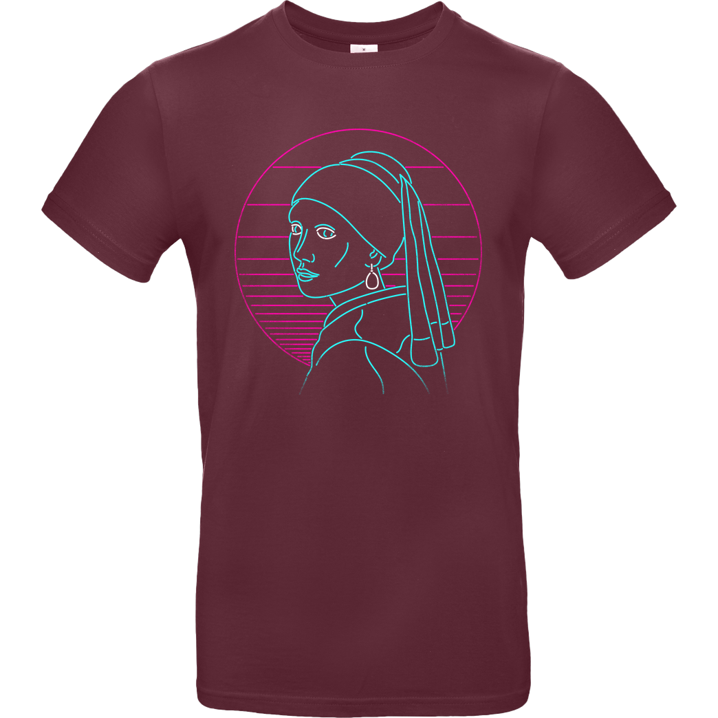 Rocketman Girl with a neon earring T-Shirt B&C EXACT 190 - Burgundy