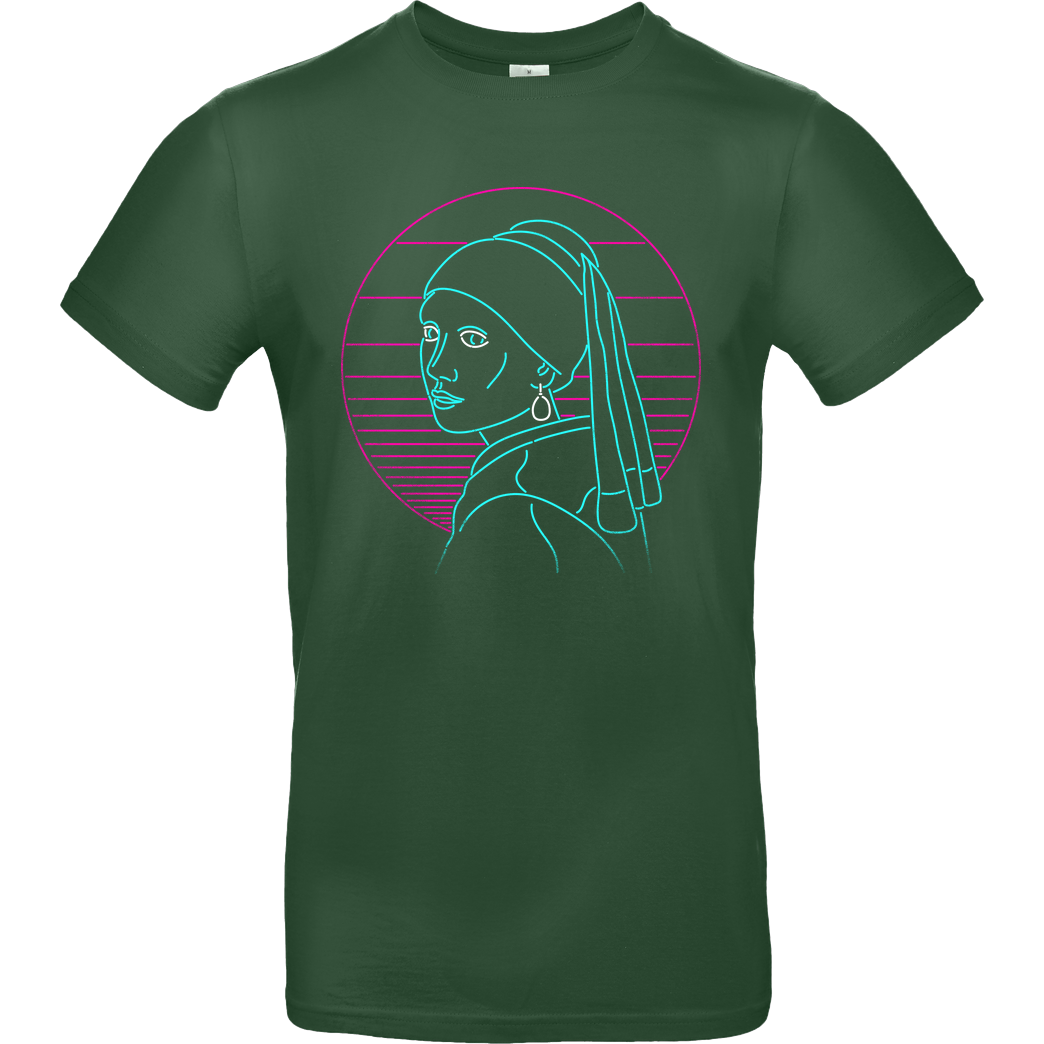 Rocketman Girl with a neon earring T-Shirt B&C EXACT 190 -  Bottle Green