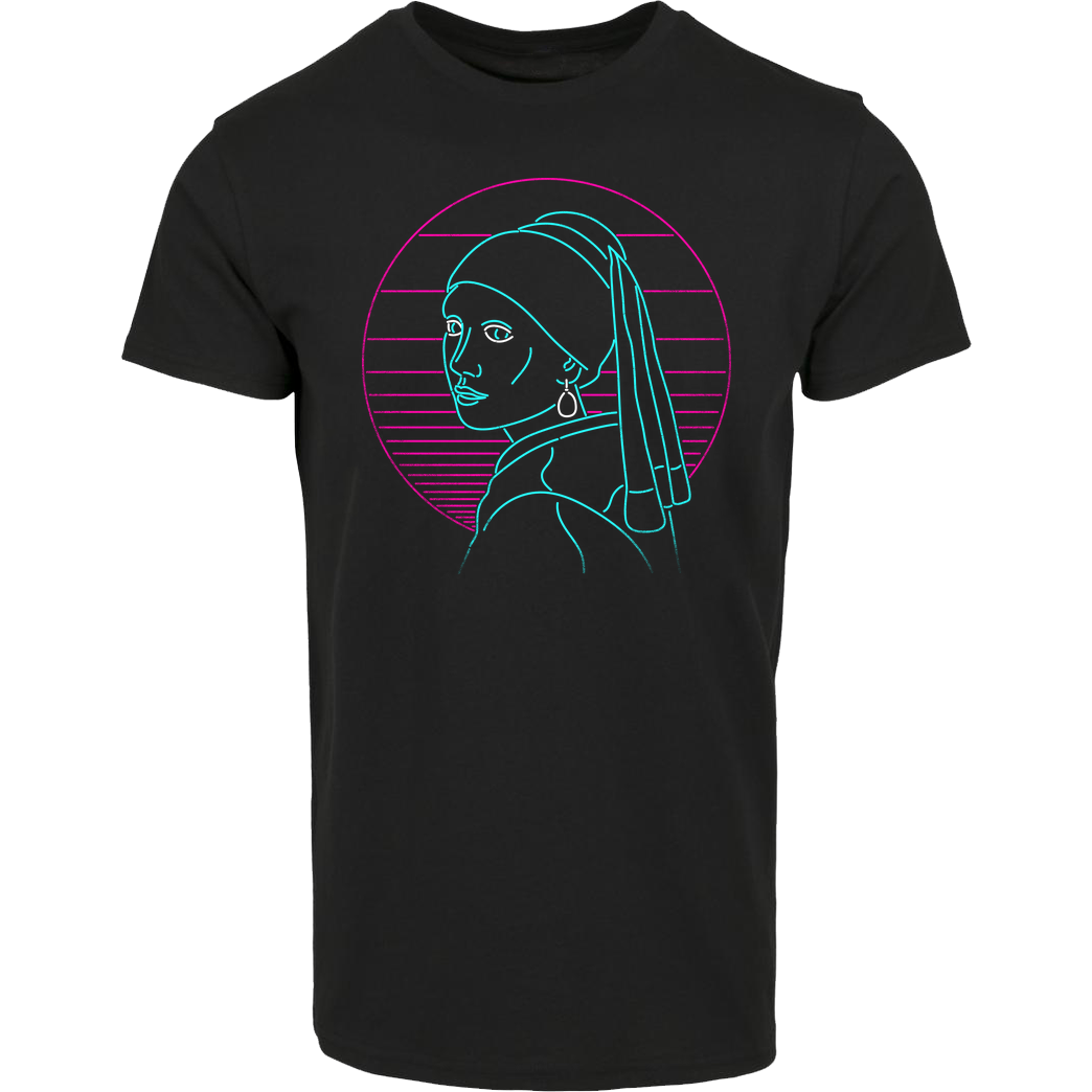 Rocketman Girl with a neon earring T-Shirt House Brand T-Shirt - Black