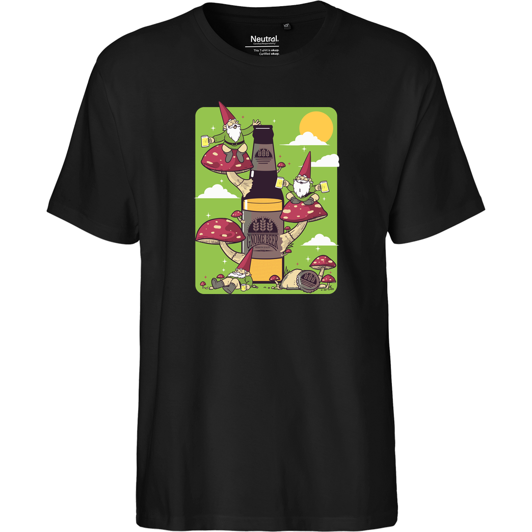 Eoli Studio Gnome beer T-Shirt Fairtrade T-Shirt - black