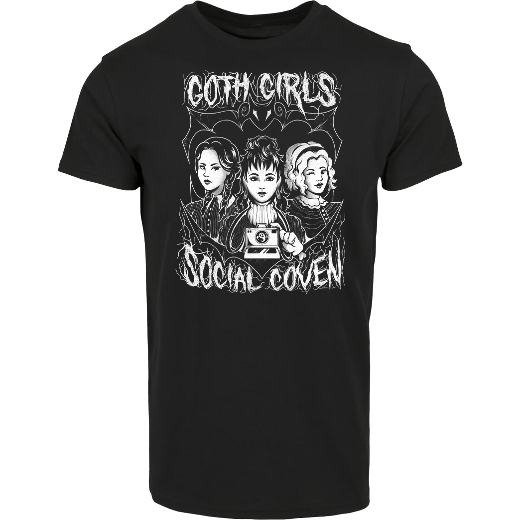 EduEly Goth Girls Social Coven T-Shirt House Brand T-Shirt - Black