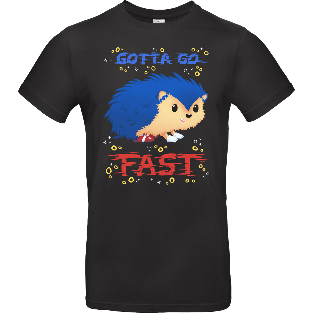 GeekyDog Gotta Go Fast T-Shirt B&C EXACT 190 - Black