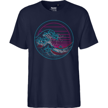Great Neon Wave Fairtrade T-Shirt - navy