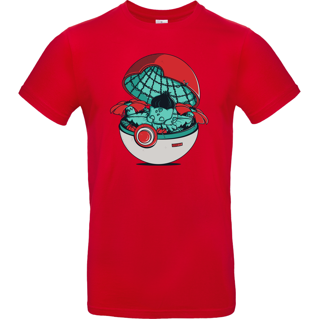 Donnie Art Green Poke House T-Shirt B&C EXACT 190 - Red