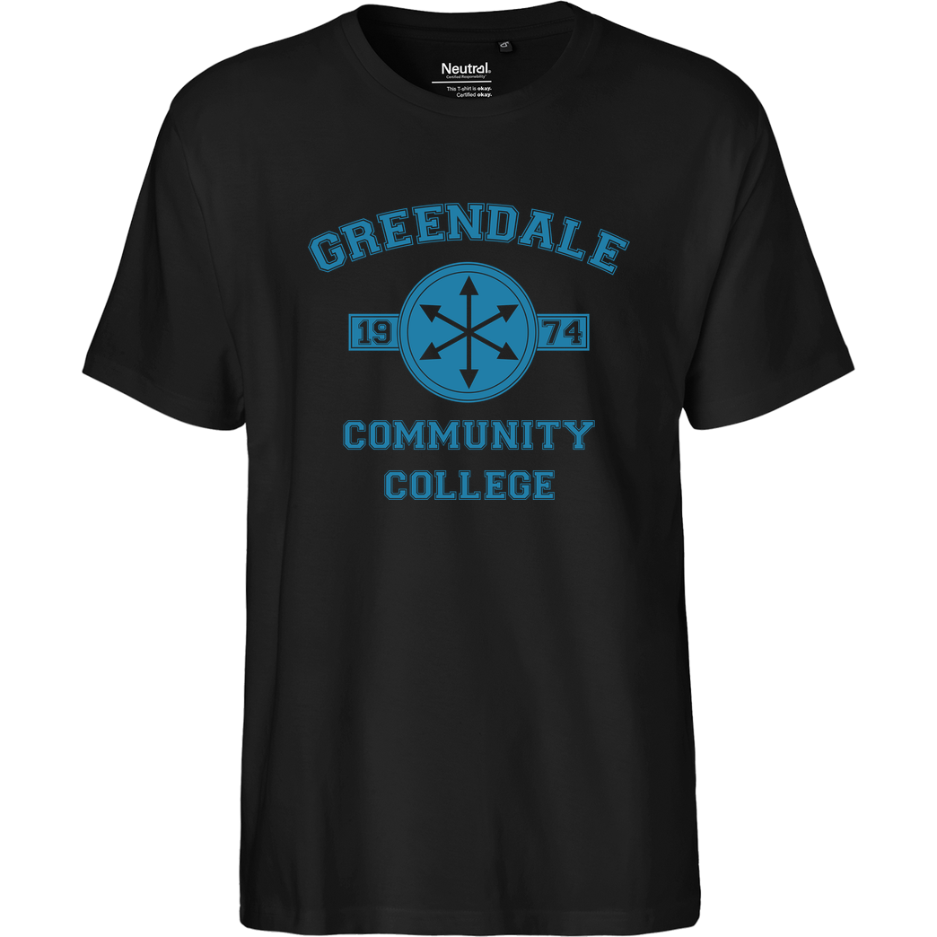 3dsupply Original Greendale Community College T-Shirt Fairtrade T-Shirt - black