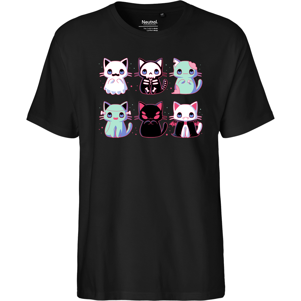 xMorfina Halloween Cats T-Shirt Fairtrade T-Shirt - black