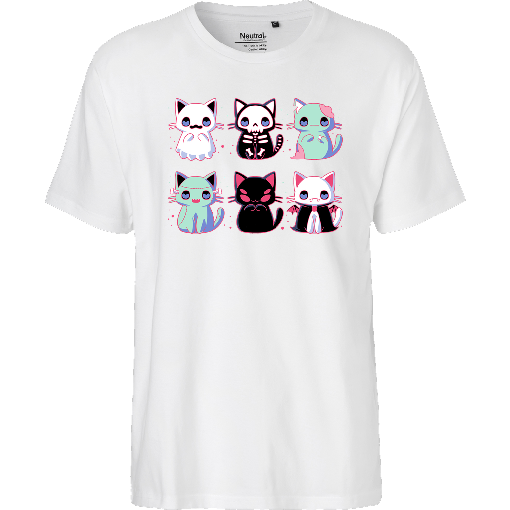 xMorfina Halloween Cats T-Shirt Fairtrade T-Shirt - white