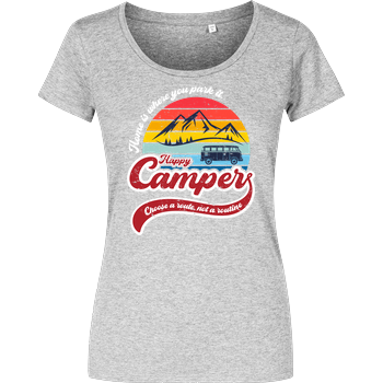 Happy Camper Girlshirt heather grey