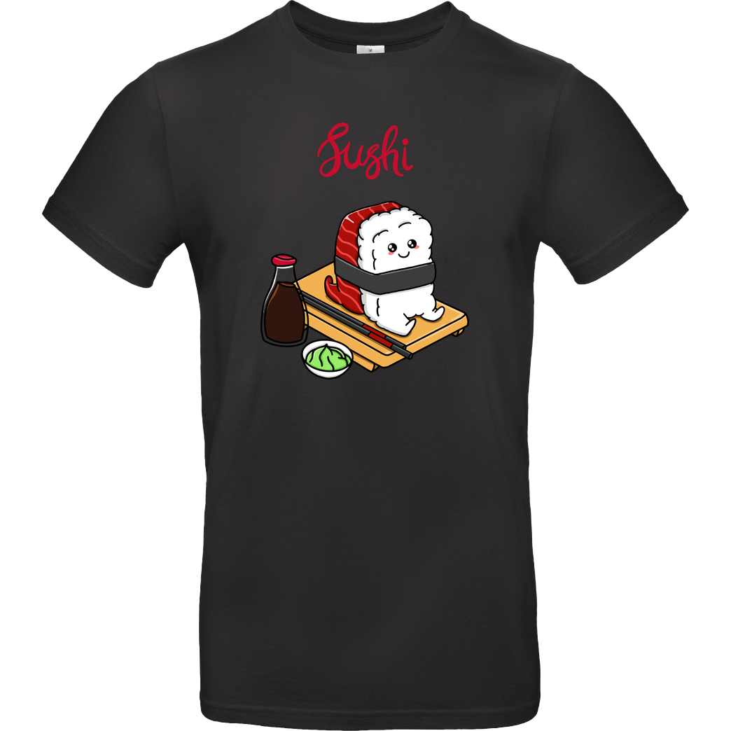 Kimprut Happy Tuna Sushi T-Shirt B&C EXACT 190 - Black