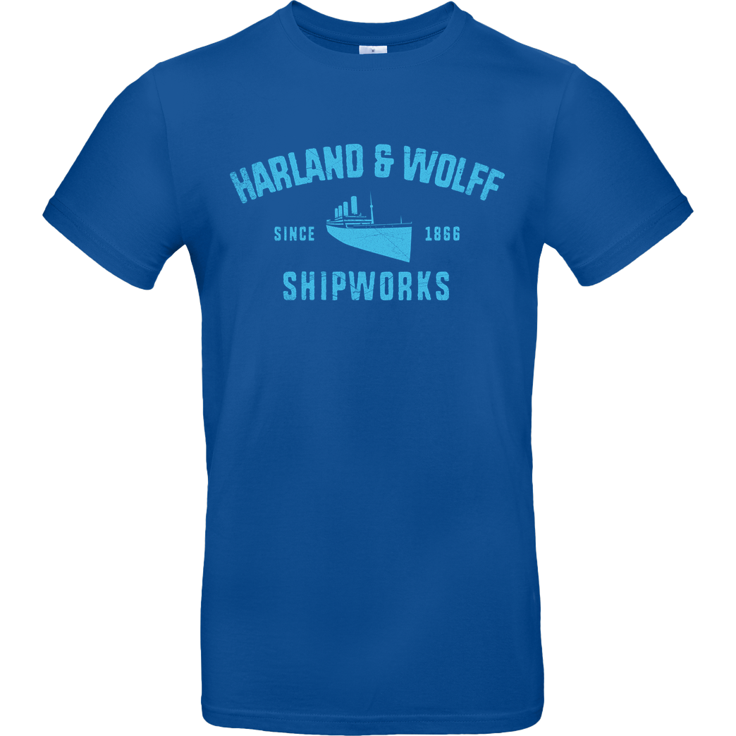 Mindsparkcreative Harland & Wolff Shipworks T-Shirt B&C EXACT 190 - Royal Blue