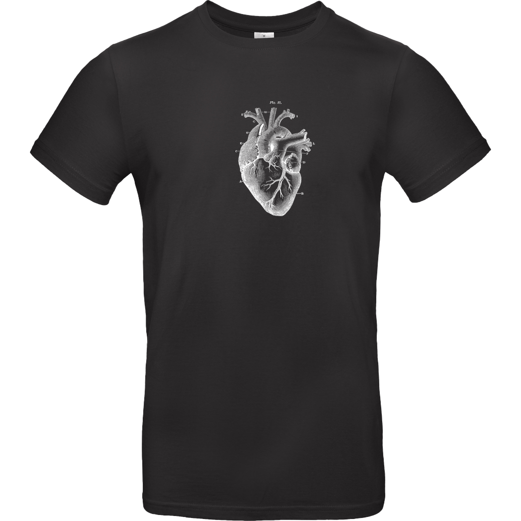 Mindsparkcreative Herz T-Shirt B&C EXACT 190 - Black