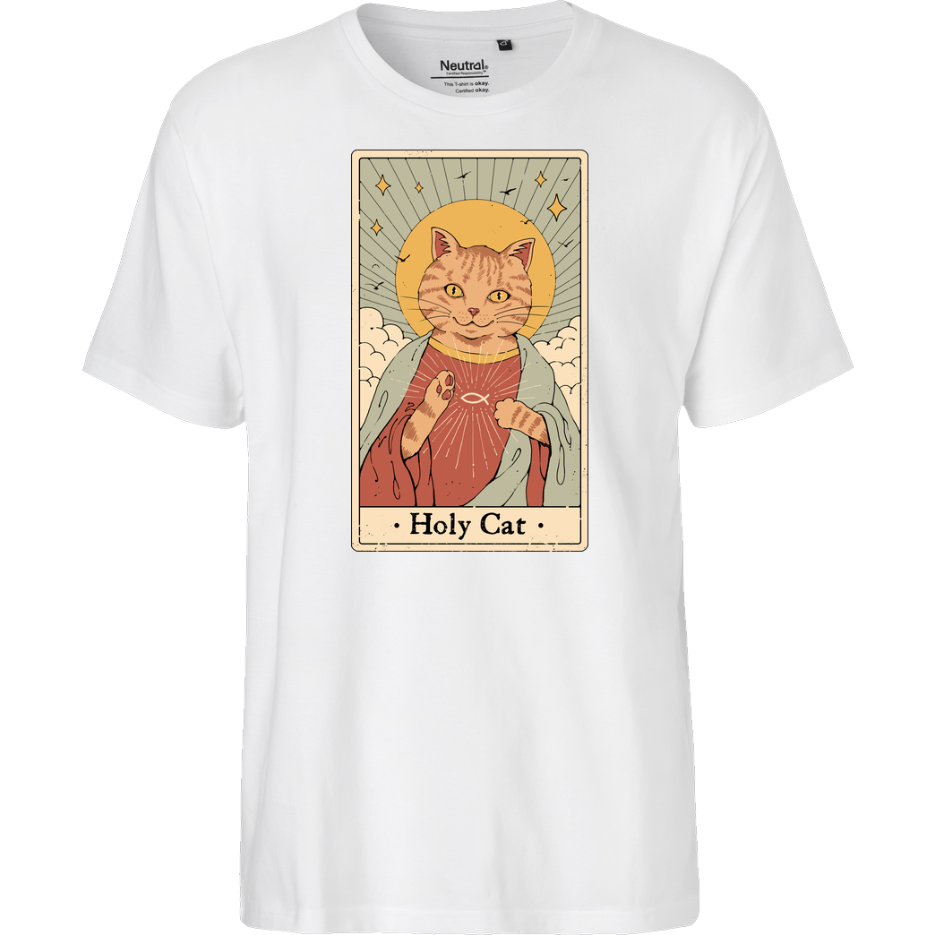 Vincent Trinidad Holy Cat! T-Shirt Fairtrade T-Shirt - white