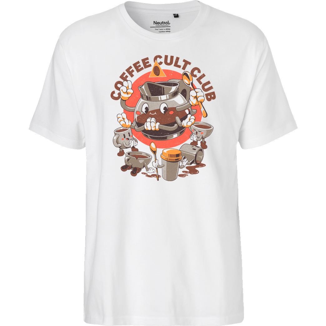 Ilustrata Holy Coffee Club T-Shirt Fairtrade T-Shirt - white