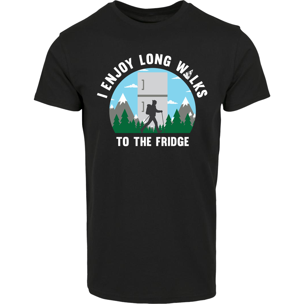 BomDesignz I enjoy long walks to the fridge T-Shirt House Brand T-Shirt - Black