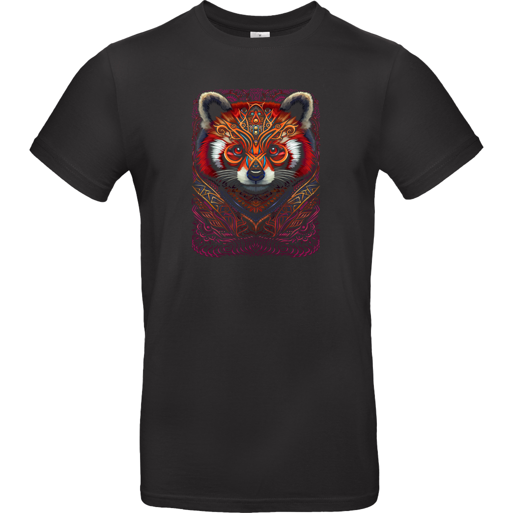 Albertocubatas Indian tribal red panda T-Shirt B&C EXACT 190 - Black