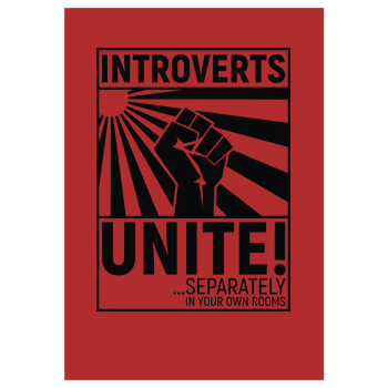 Introverts Unite Art Print red