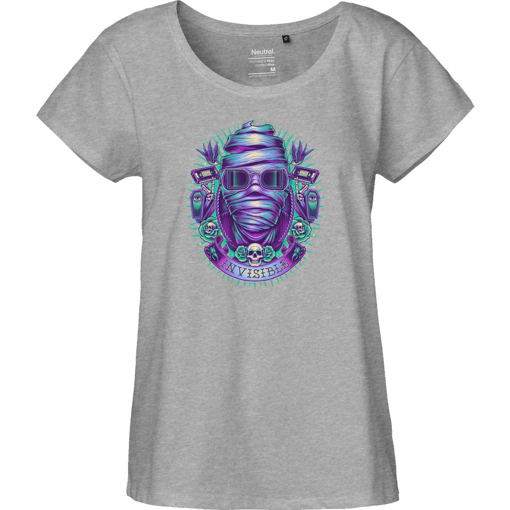 glitchygorilla Invisible Guy T-Shirt Fairtrade Loose Fit Girlie - heather grey