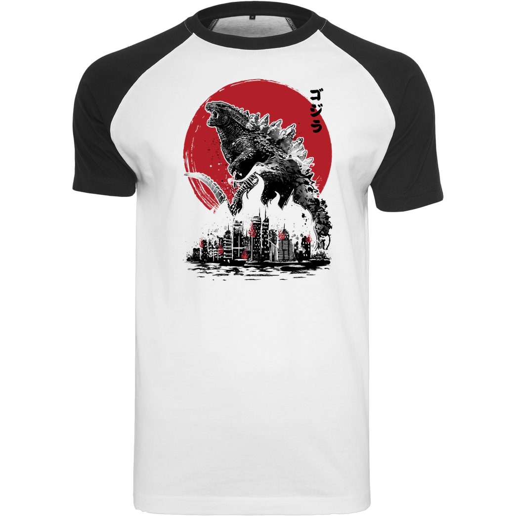 Dr.Monekers Kaiju Attack T-Shirt Raglan Tee white