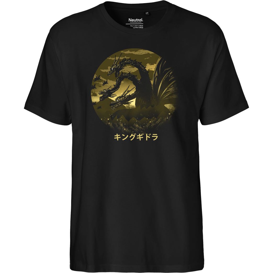 Dandingeroz Kaiju King Hydra T-Shirt Fairtrade T-Shirt - black