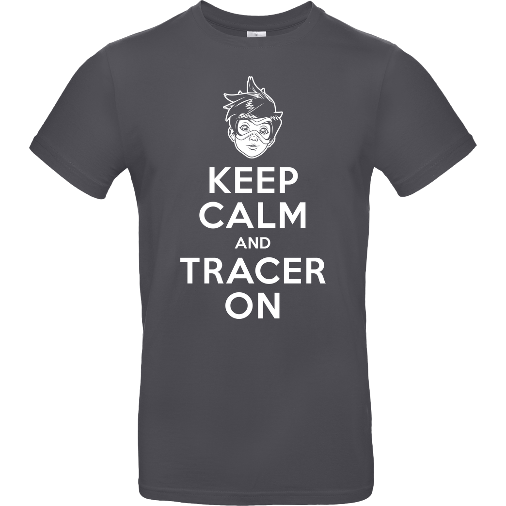 OlipopArt Keep Calm and Tracer on T-Shirt B&C EXACT 190 - Dark Grey