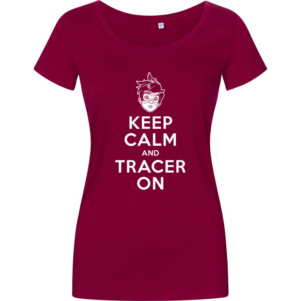 OlipopArt Keep Calm and Tracer on T-Shirt Girlshirt berry