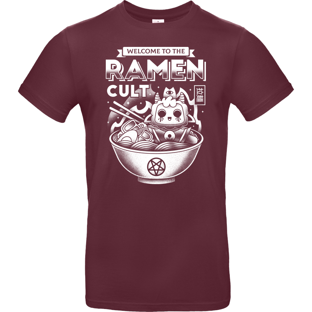 Logozaste Lamb Ramen Cult T-Shirt B&C EXACT 190 - Burgundy