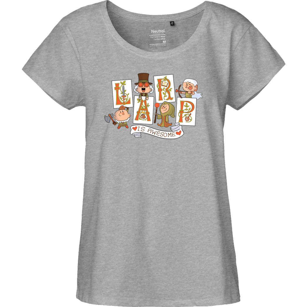 Anna-Maria Jung Larp is Awesome T-Shirt Fairtrade Loose Fit Girlie - heather grey