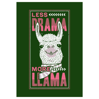 Less Drama, More LLama Art Print green