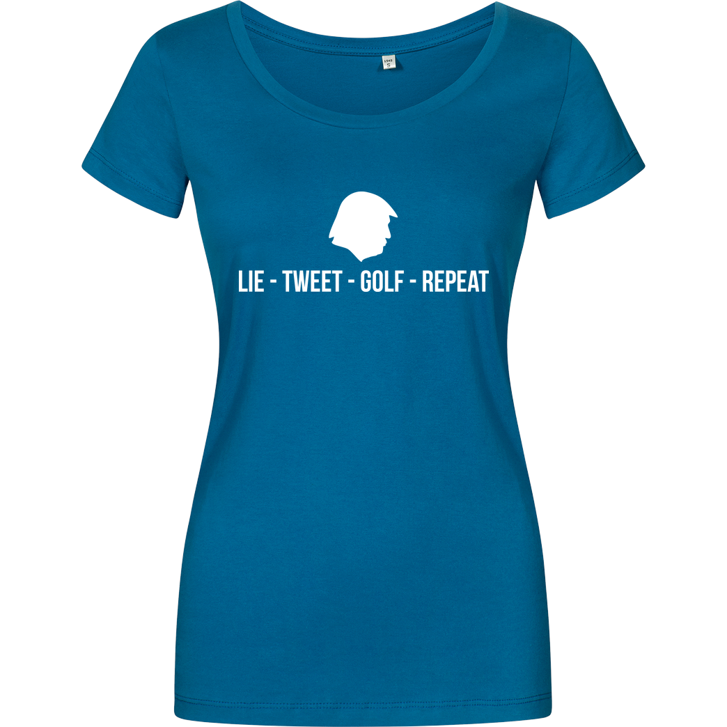dynamitfrosch Lie Tweet Golf Repeat T-Shirt Girlshirt petrol