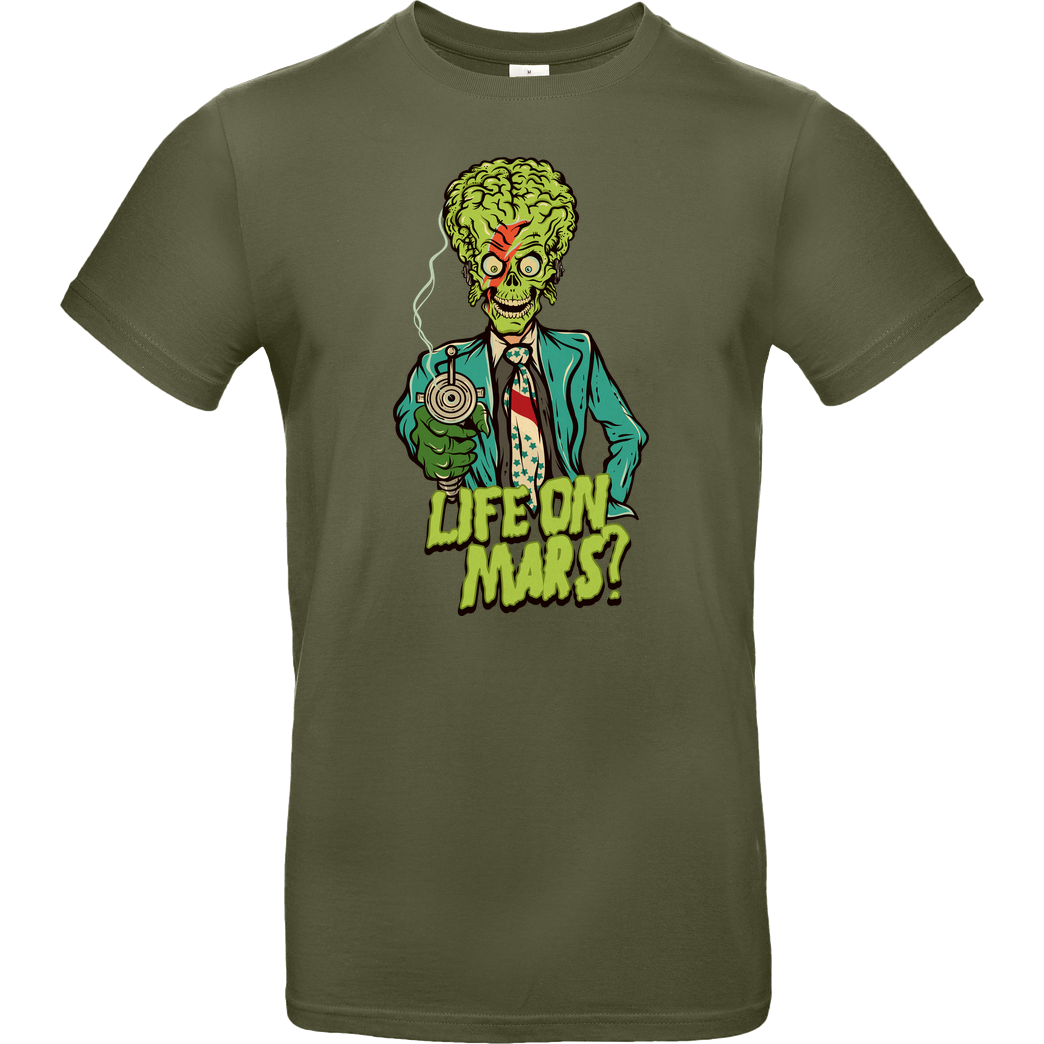 greendevil Life on Mars? T-Shirt B&C EXACT 190 - Khaki
