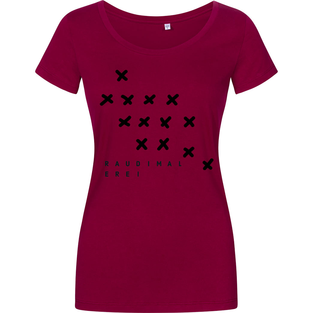 RAUDIMALEREI Logo Kreuze T-Shirt Girlshirt berry