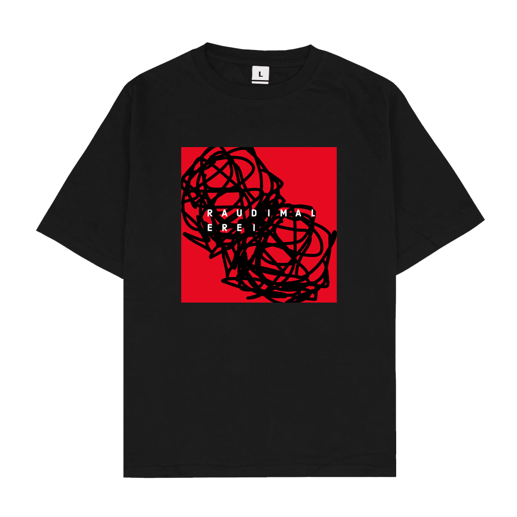 RAUDIMALEREI Logo Kringel T-Shirt Oversize T-Shirt - Black