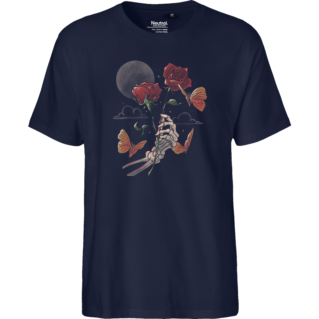 EduEly Love and Thorns T-Shirt Fairtrade T-Shirt - navy