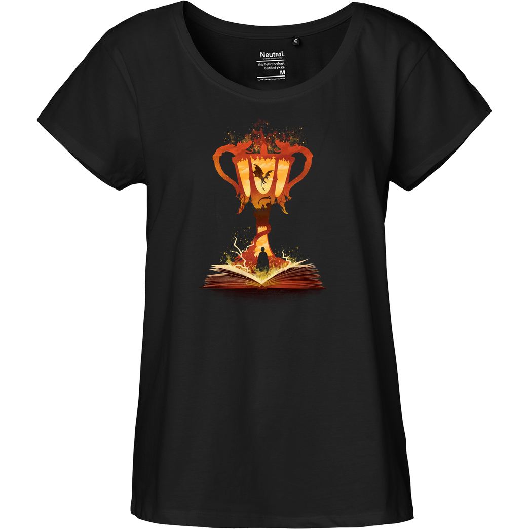 Dandingeroz Magic Goblet T-Shirt Fairtrade Loose Fit Girlie - black