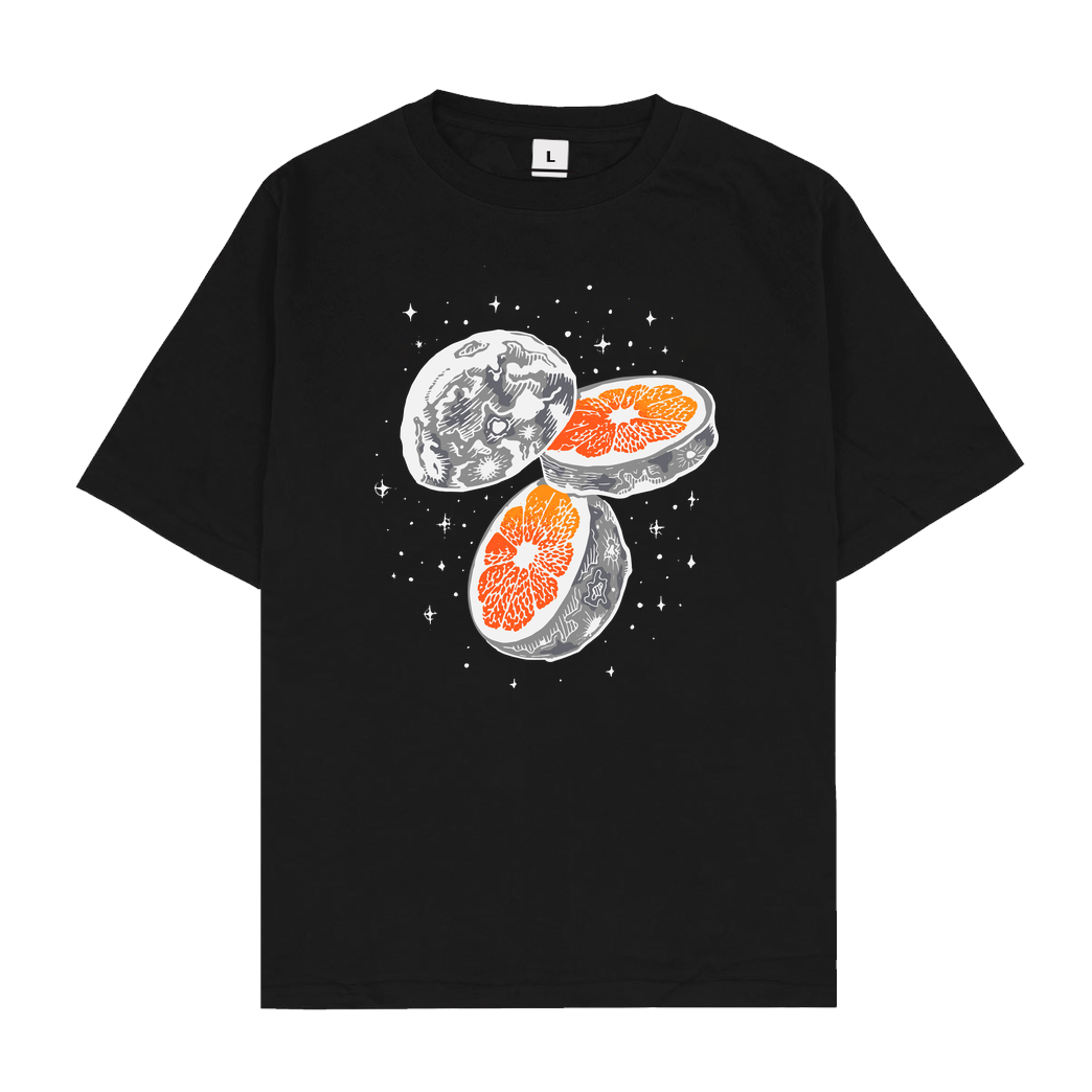 Jonz Moon Orange T-Shirt Oversize T-Shirt - Black