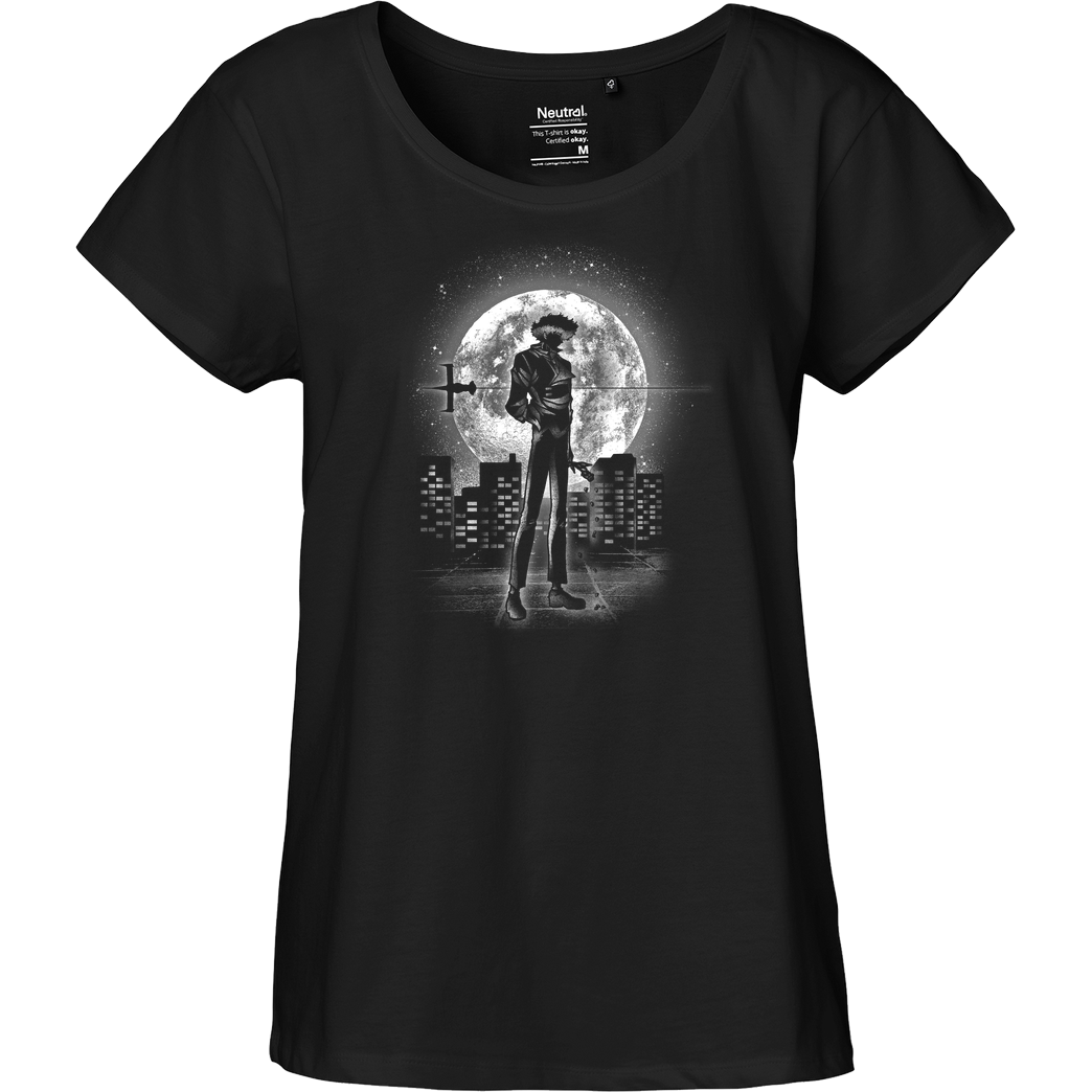 Fanfreak Moonlight Cowboy T-Shirt Fairtrade Loose Fit Girlie - black