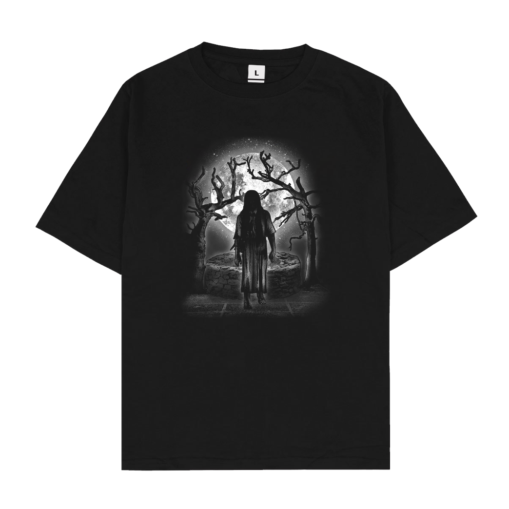 Fanfreak Moonlight Well T-Shirt Oversize T-Shirt - Black