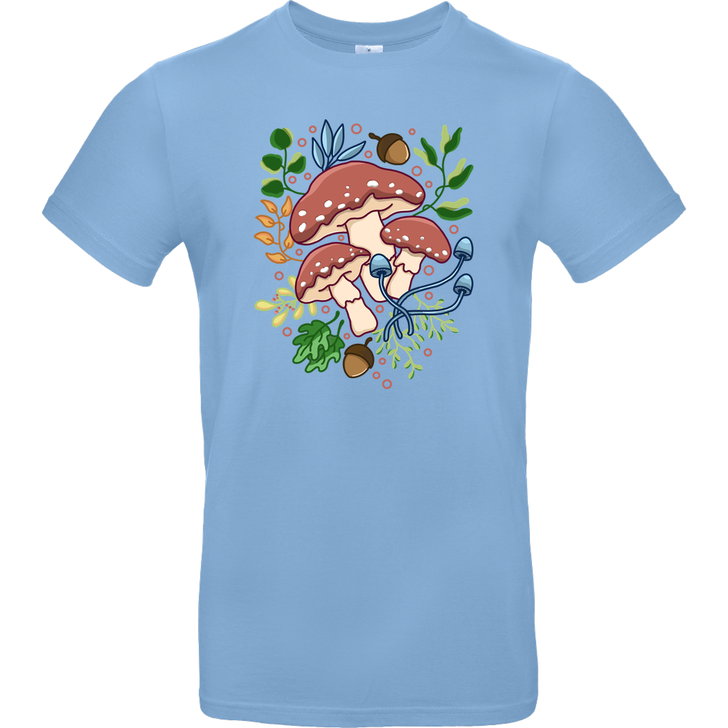 Kimprut Mushroom and Floral T-Shirt B&C EXACT 190 - Sky Blue