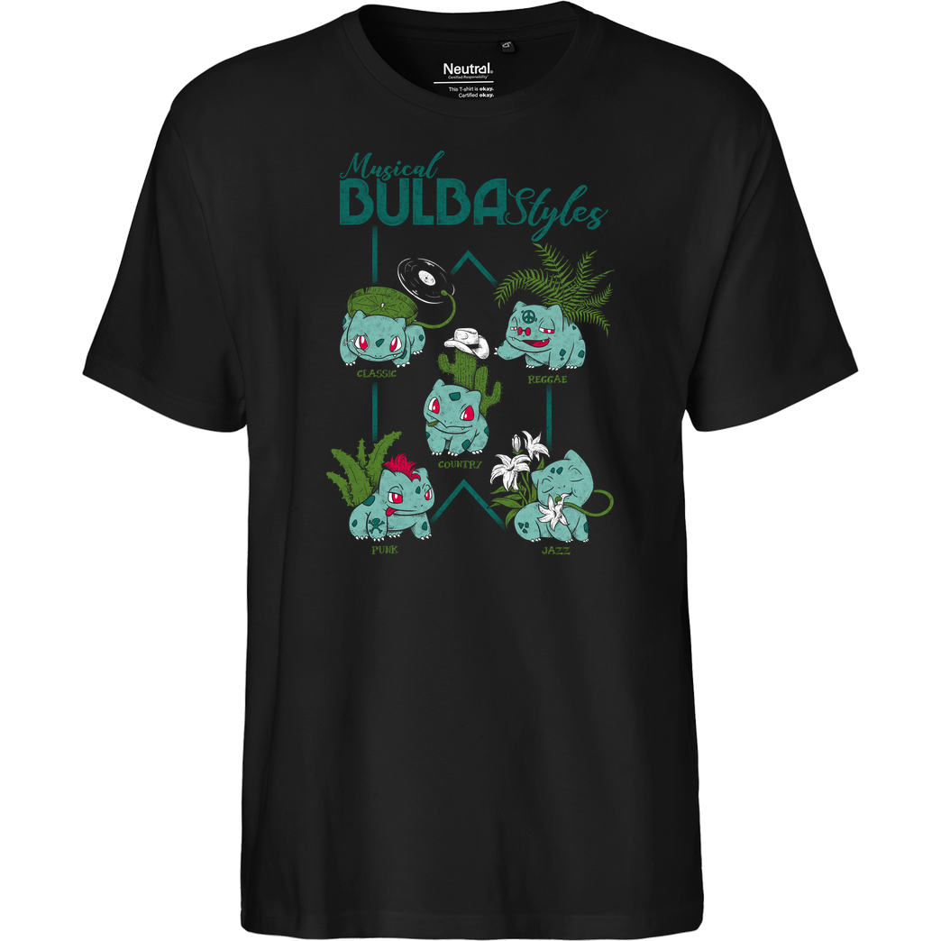 Umberto Vicente Musical Bulbastyles T-Shirt Fairtrade T-Shirt - black