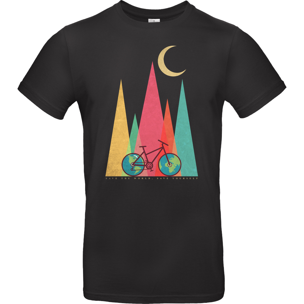 Jelly Pixels Night Ride T-Shirt B&C EXACT 190 - Black