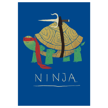 Ninja red Art Print blue