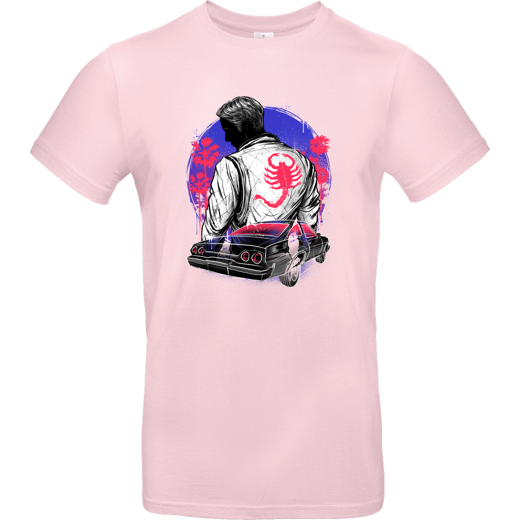 glitchygorilla Outrun the night T-Shirt B&C EXACT 190 - Light Pink